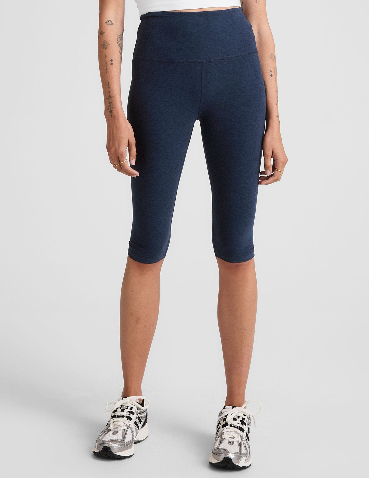 Ultra-Soft Spacedye High-Waisted Pedal Pusher Leggings with UV Protection