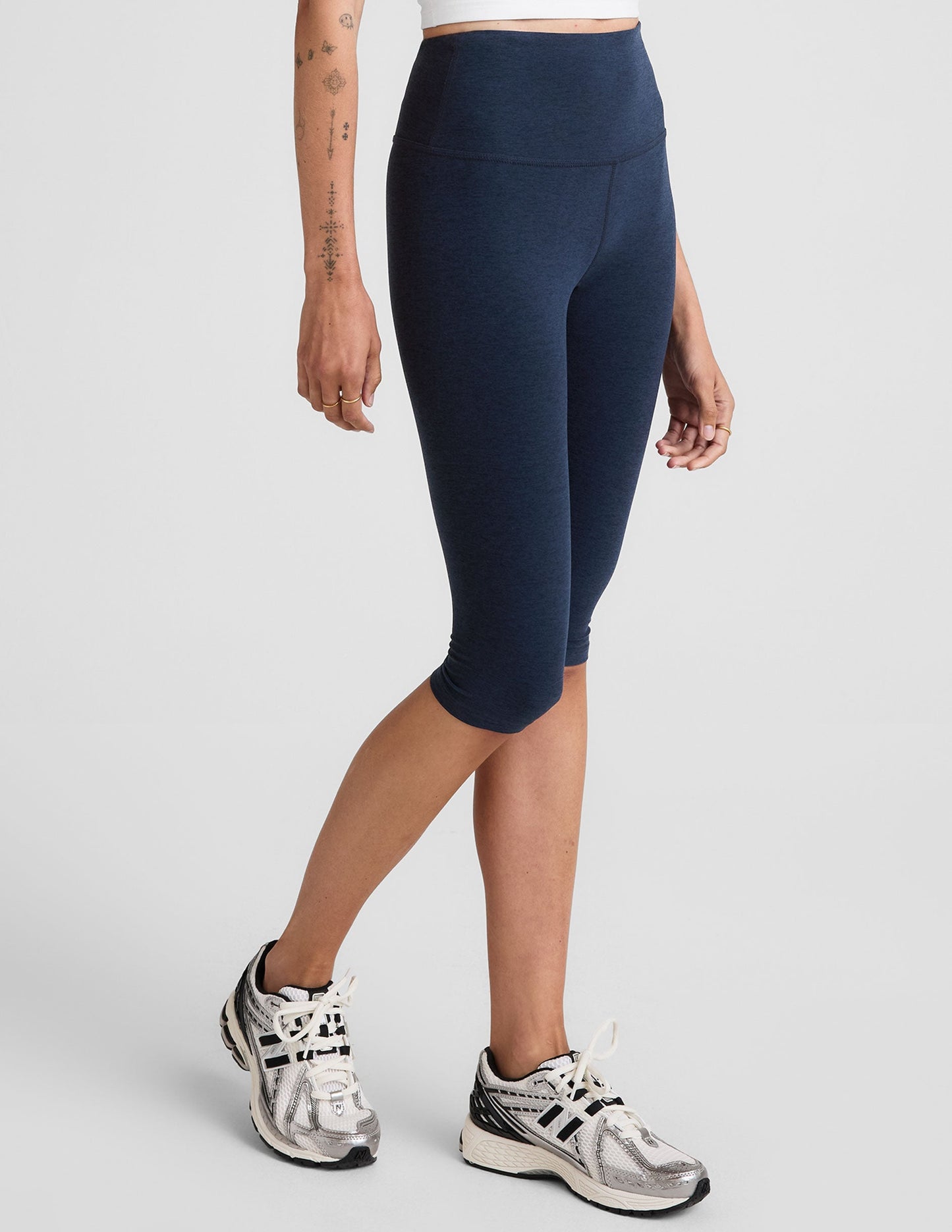 Ultra-Soft Spacedye High-Waisted Pedal Pusher Leggings with UV Protection