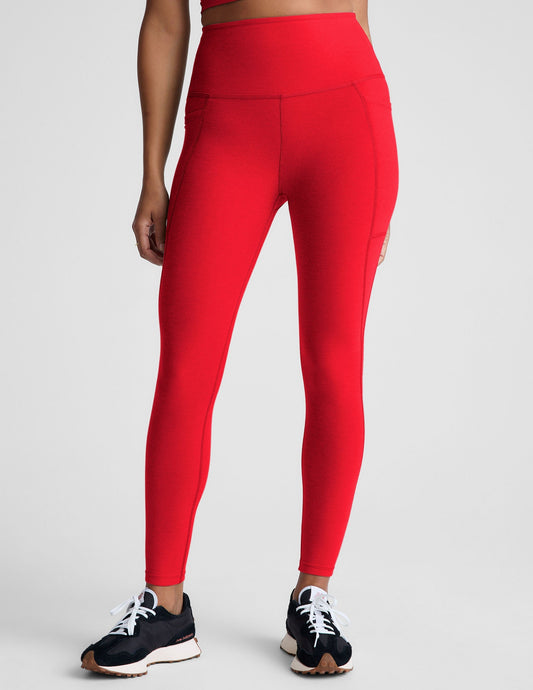 Ultra-Soft Spacedye High-Waisted Midi Leggings with Pockets for Active Lifestyles