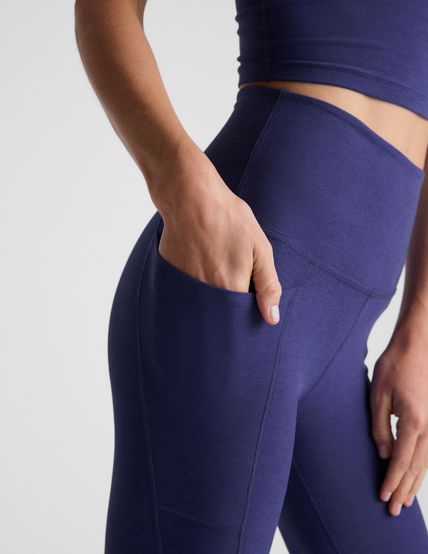 Women's Spacedye High-Waisted Midi Leggings with Pockets - Ultimate Comfort & Style