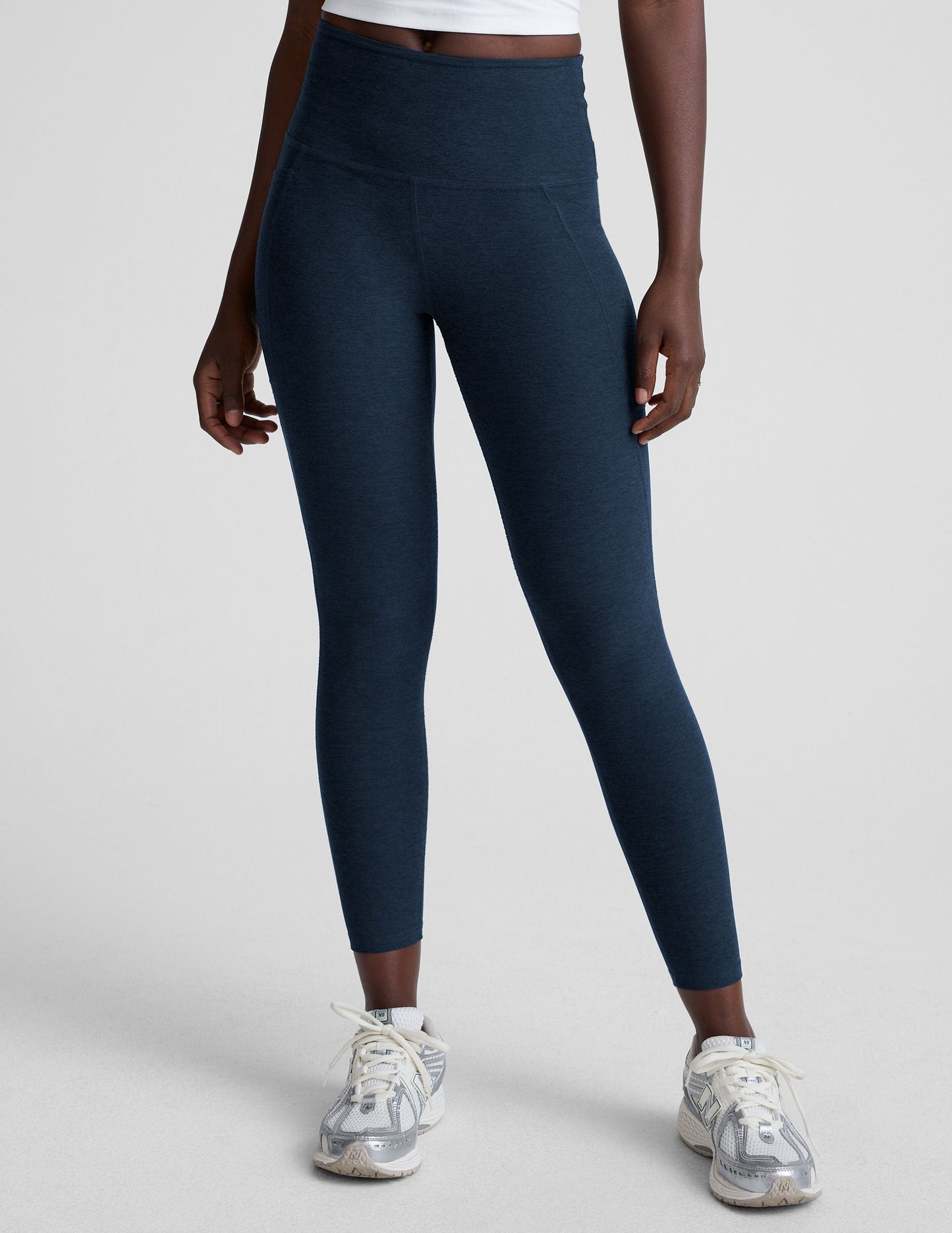 Buttery Soft Spacedye High-Waisted Midi Leggings with Convenient Side Pockets
