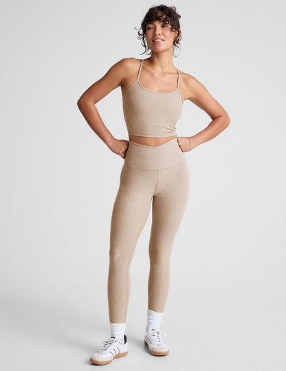 Soft Spacedye High-Waisted Midi Legging: Flattering Crossover Yoga & Leisure Pants