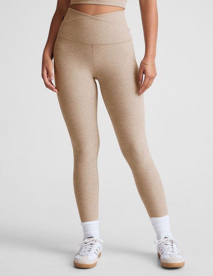 Soft Spacedye High-Waisted Midi Legging: Flattering Crossover Yoga & Leisure Pants