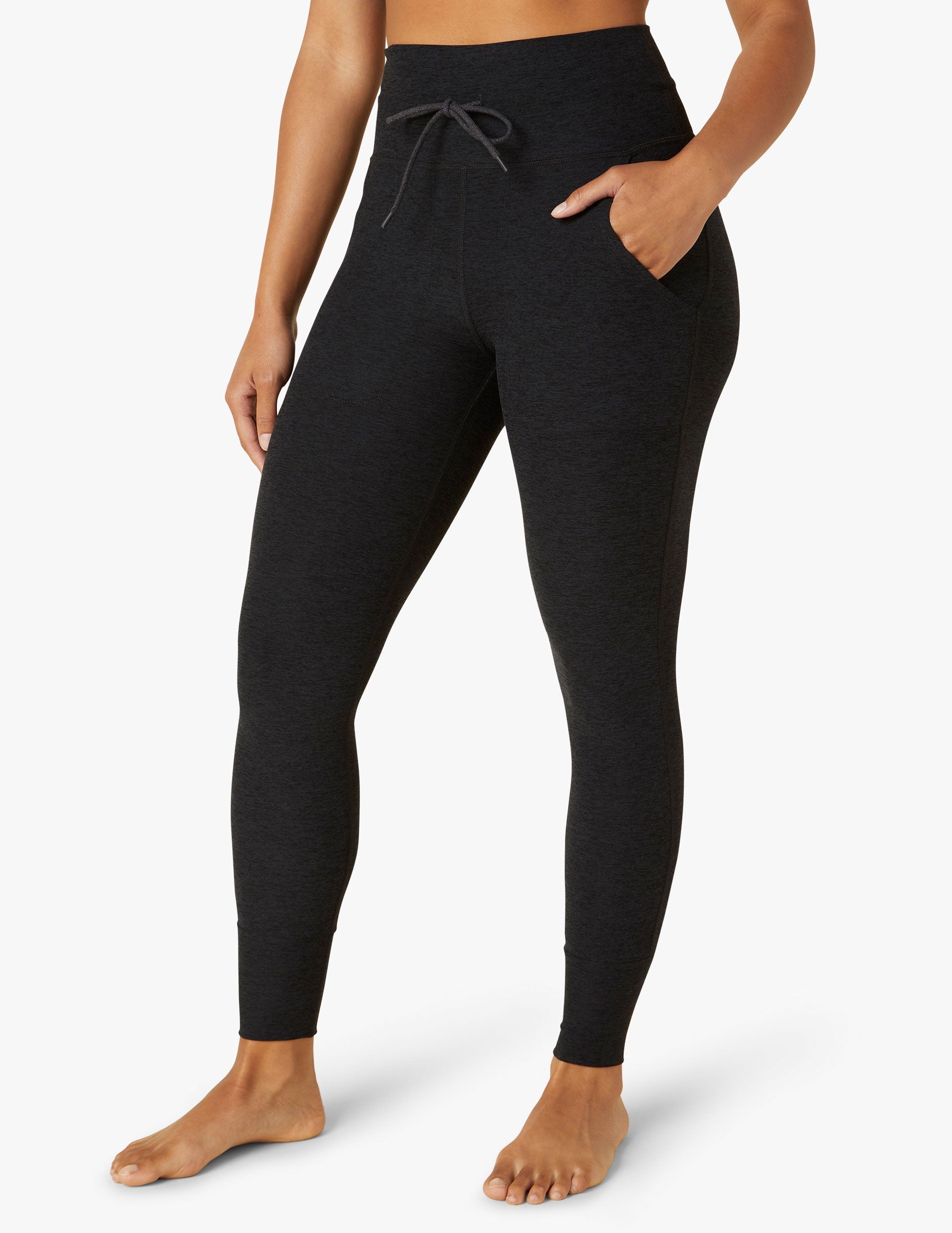 High-Rise Spacedye Commuter Leggings with Pockets and Drawcord Waistband