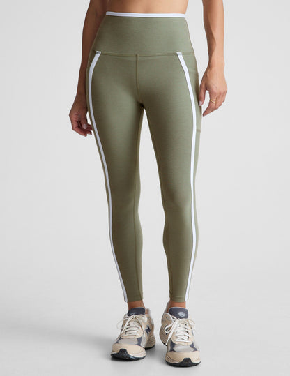 Spacedye High-Waisted Midi Legging: Pockets, Contrast Trim, Ultimate Comfort