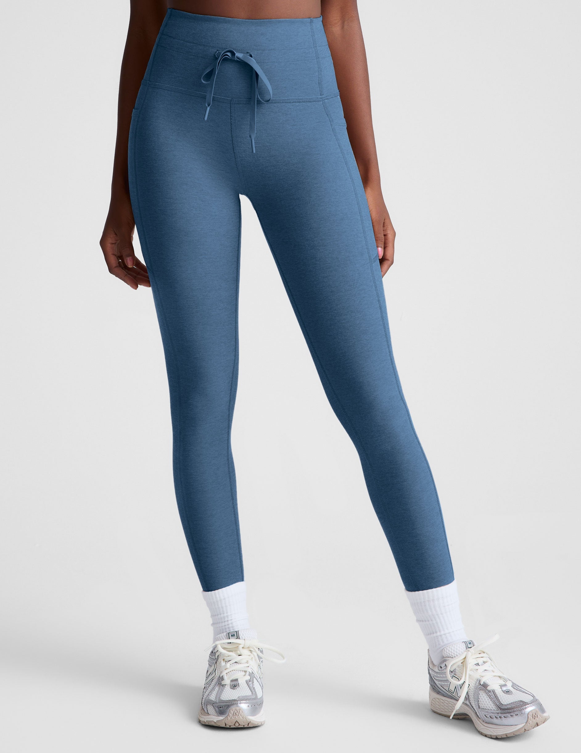 High-Waisted Spacedye Go Midi Leggings with Pockets & Drawstring Waistband