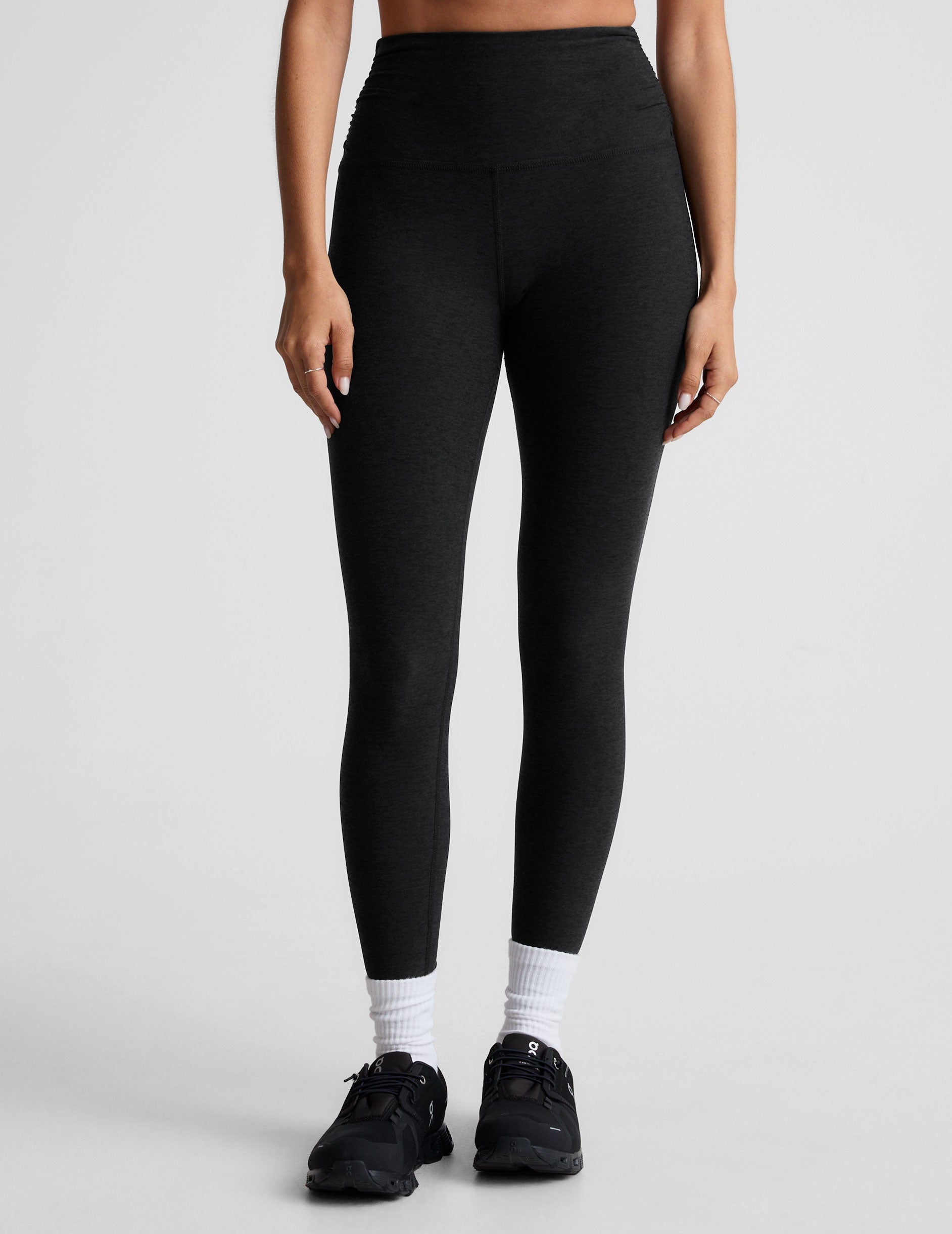 High-Waisted Spacedye Shirred Barre Leggings for Ultimate Comfort & Style