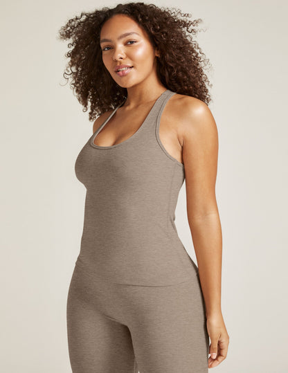 Spacedye Step Up Racerback Tank: Ultra-Soft Activewear with Built-in Bra