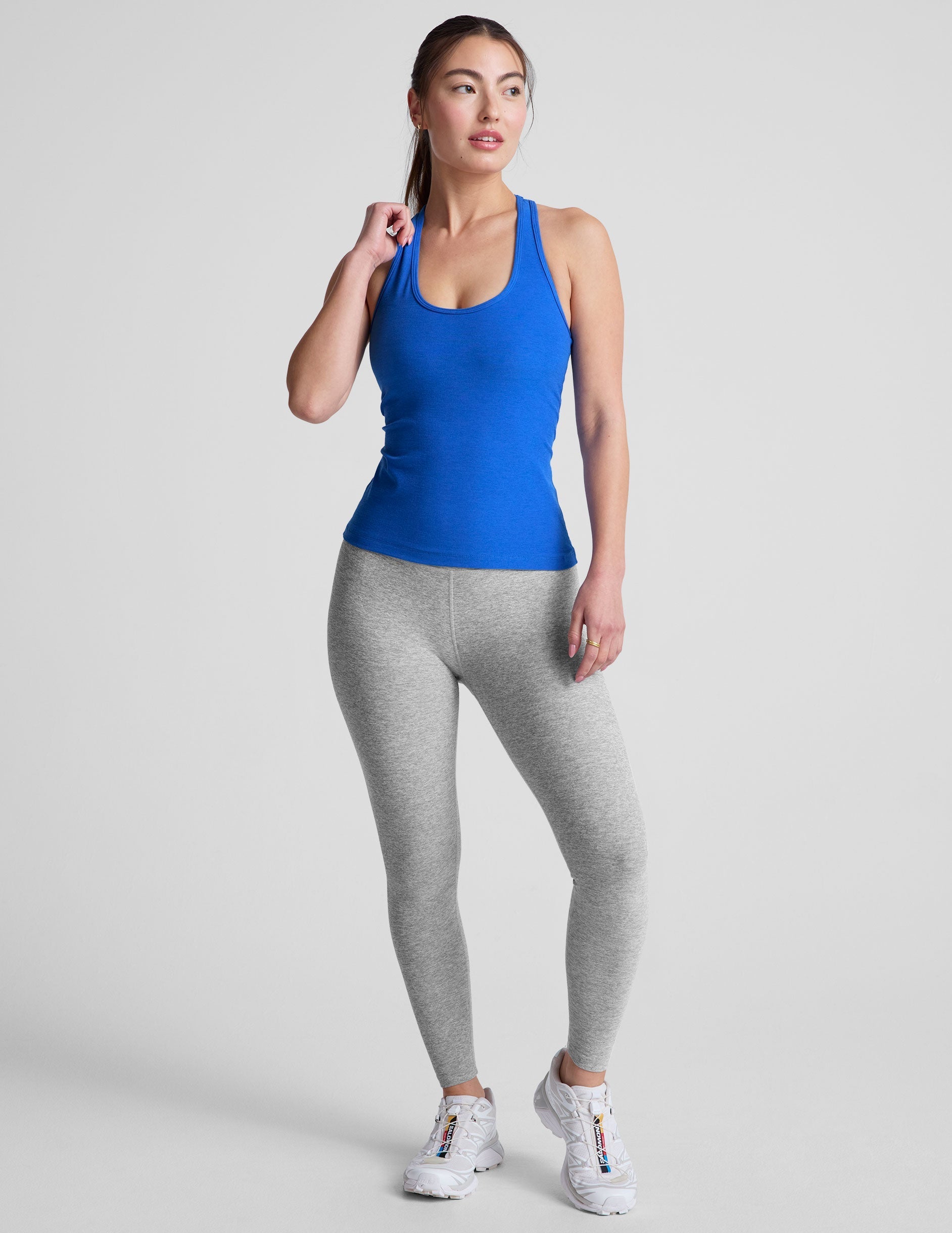 Buttery Soft Spacedye Racerback Tank Top with Built-in Shelf Bra