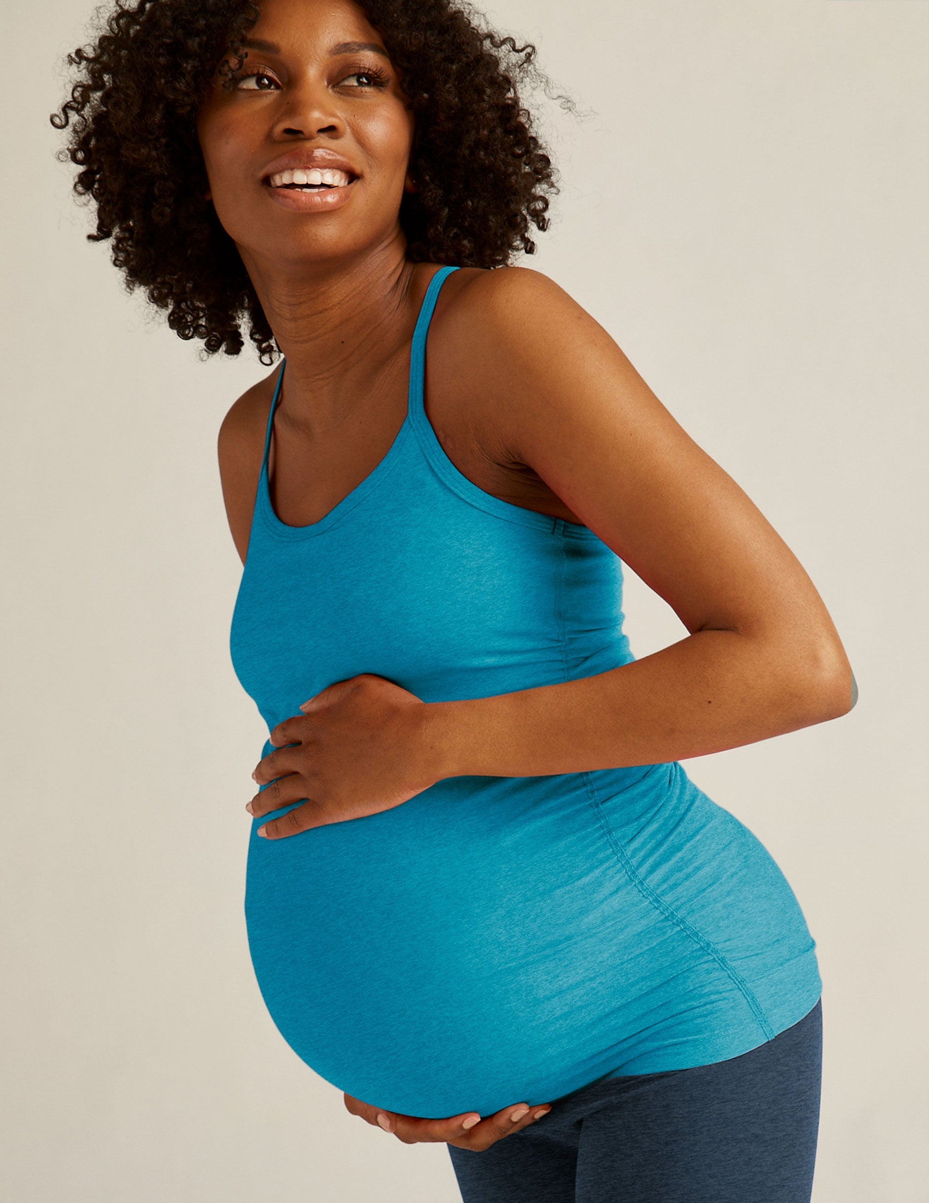 Ultra-Soft Spacedye Maternity Racerback Tank, Built-in Bra, UPF 50+