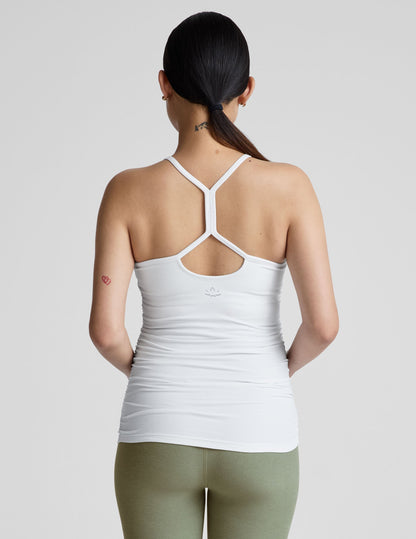 Ultra-Soft Spacedye Maternity Racerback Tank: Built-in Bra, UPF 50+, Ruched Sides