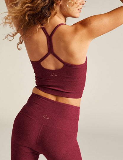 Spacedye Slim Racerback Cropped Tank with Built-in Bra and UPF 50+ Protection