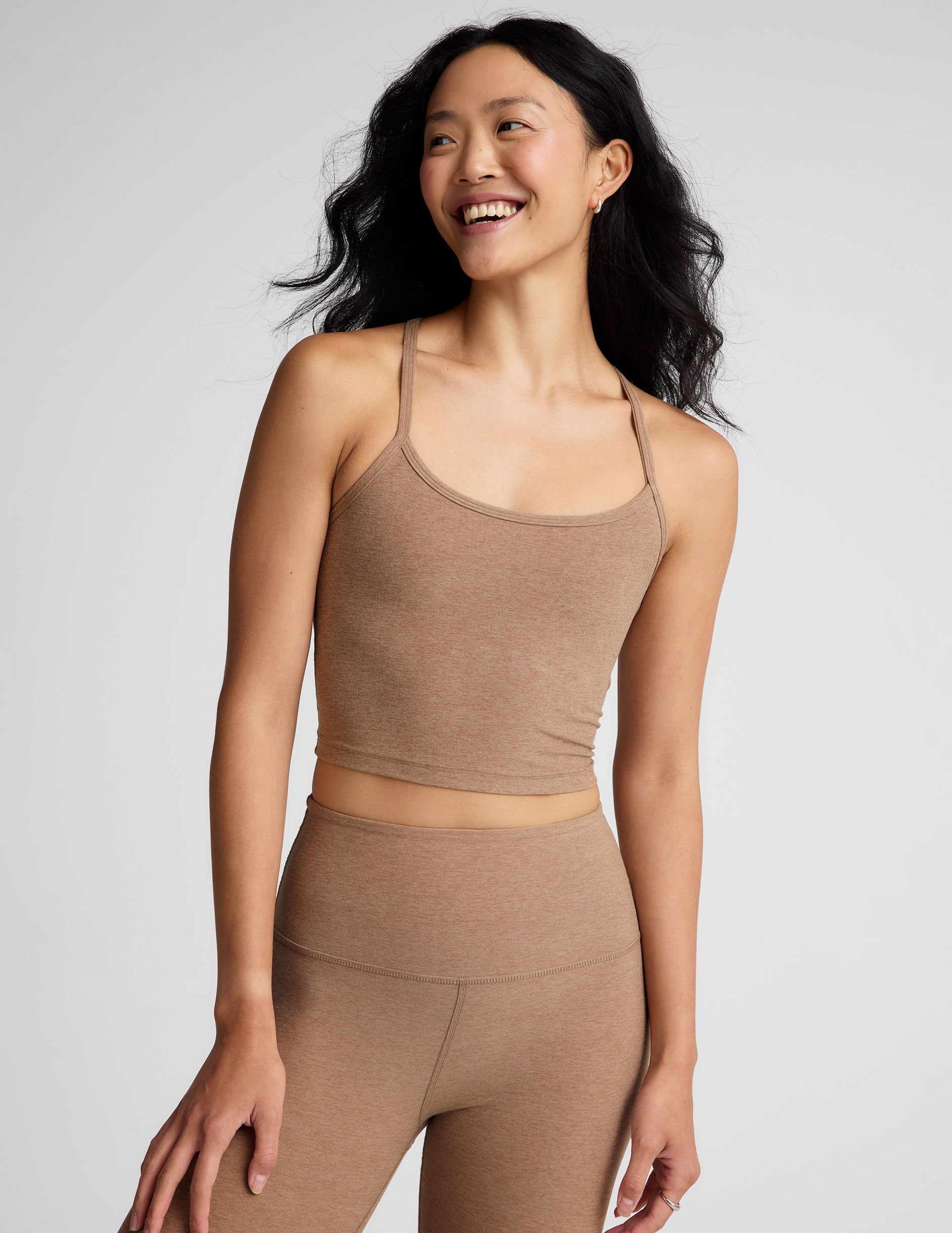 Beyond Yoga Spacedye Slim Racerback Cropped Tank with Built-in Bra