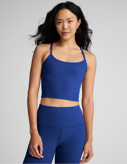 Performance Spacedye Slim Racerback Cropped Tank with Built-in Bra for Yoga