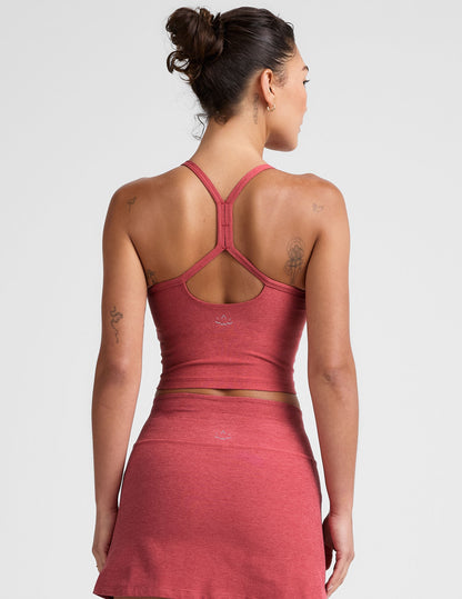 Comfortable Spacedye Slim Racerback Cropped Tank: Built-in Bra, UPF 50+ Protection