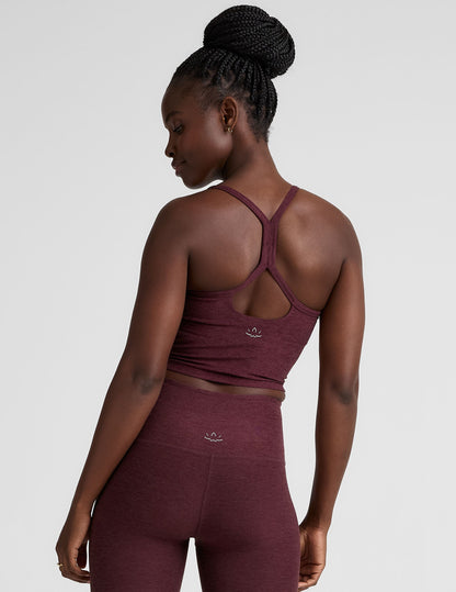 Spacedye Slim Racerback Cropped Tank: Ultimate Comfort, Built-in Bra, UPF 50+ Protection