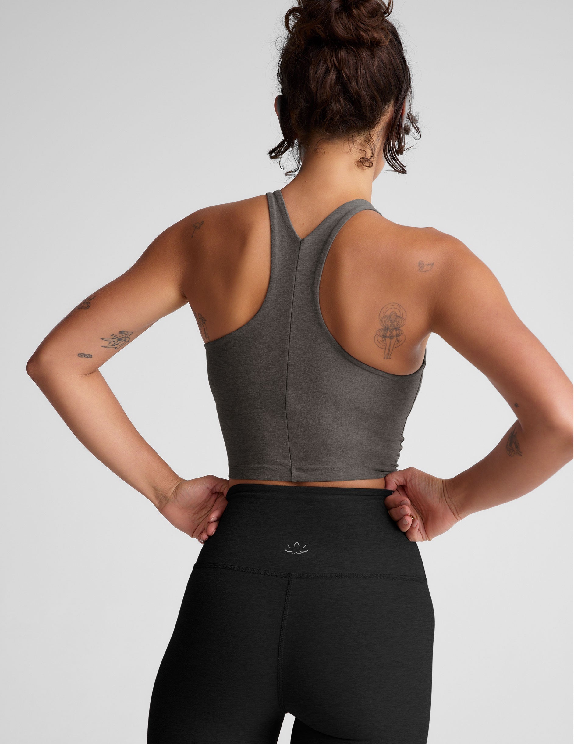Beyond Yoga Spacedye Cropped Tank: High Neck, Built-in Bra, Active