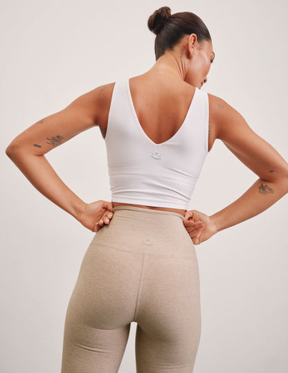 Comfortable Spacedye V-Neck Cropped Tank Top for Active & Casual Wear