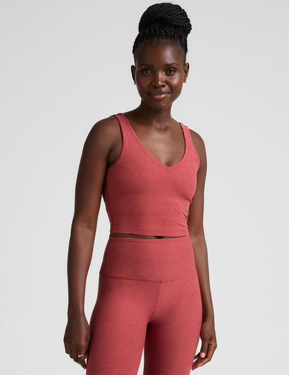 Beyond Yoga Spacedye V-Neck Cropped Tank Top with Built-in Bra