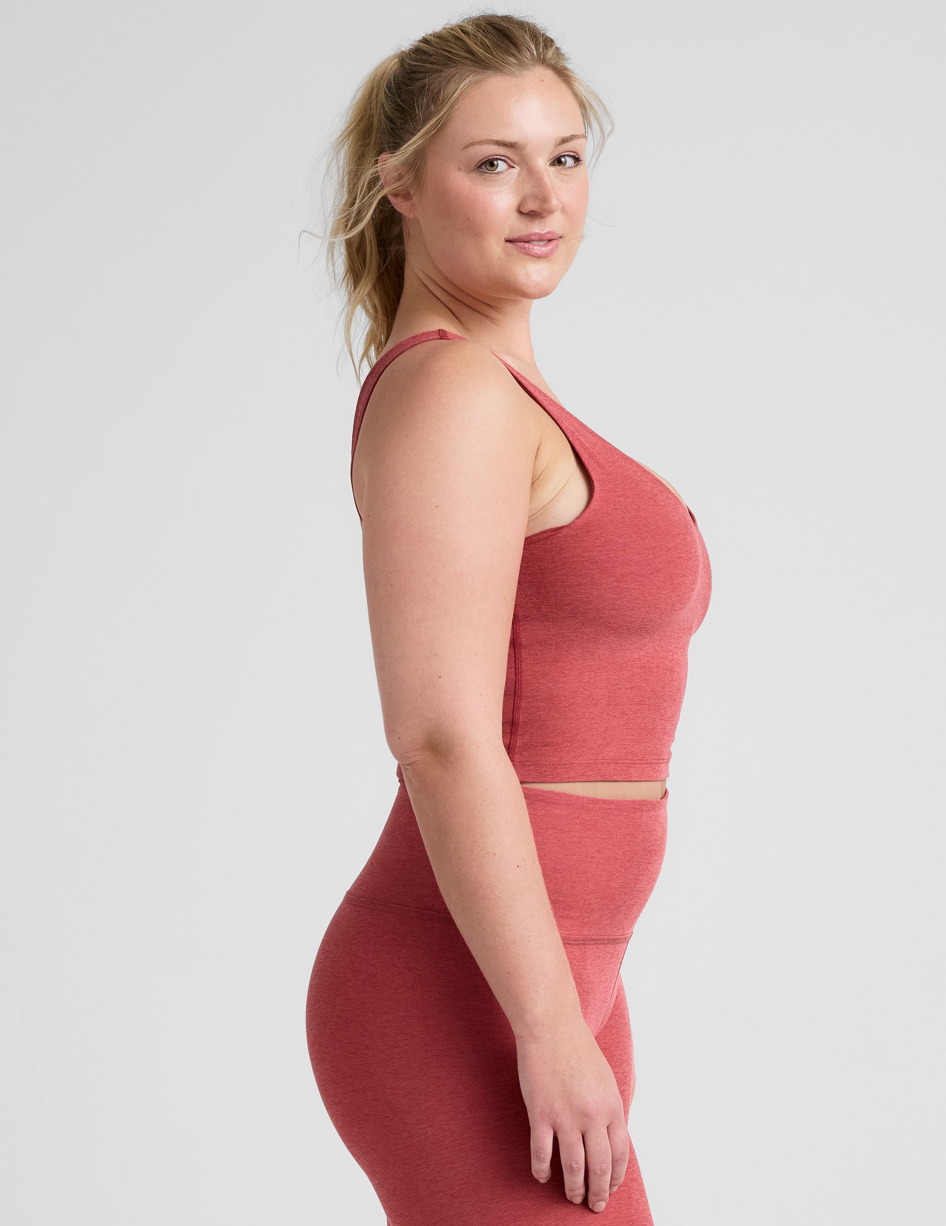 Beyond Yoga Spacedye V-Neck Cropped Tank Top with Built-in Bra