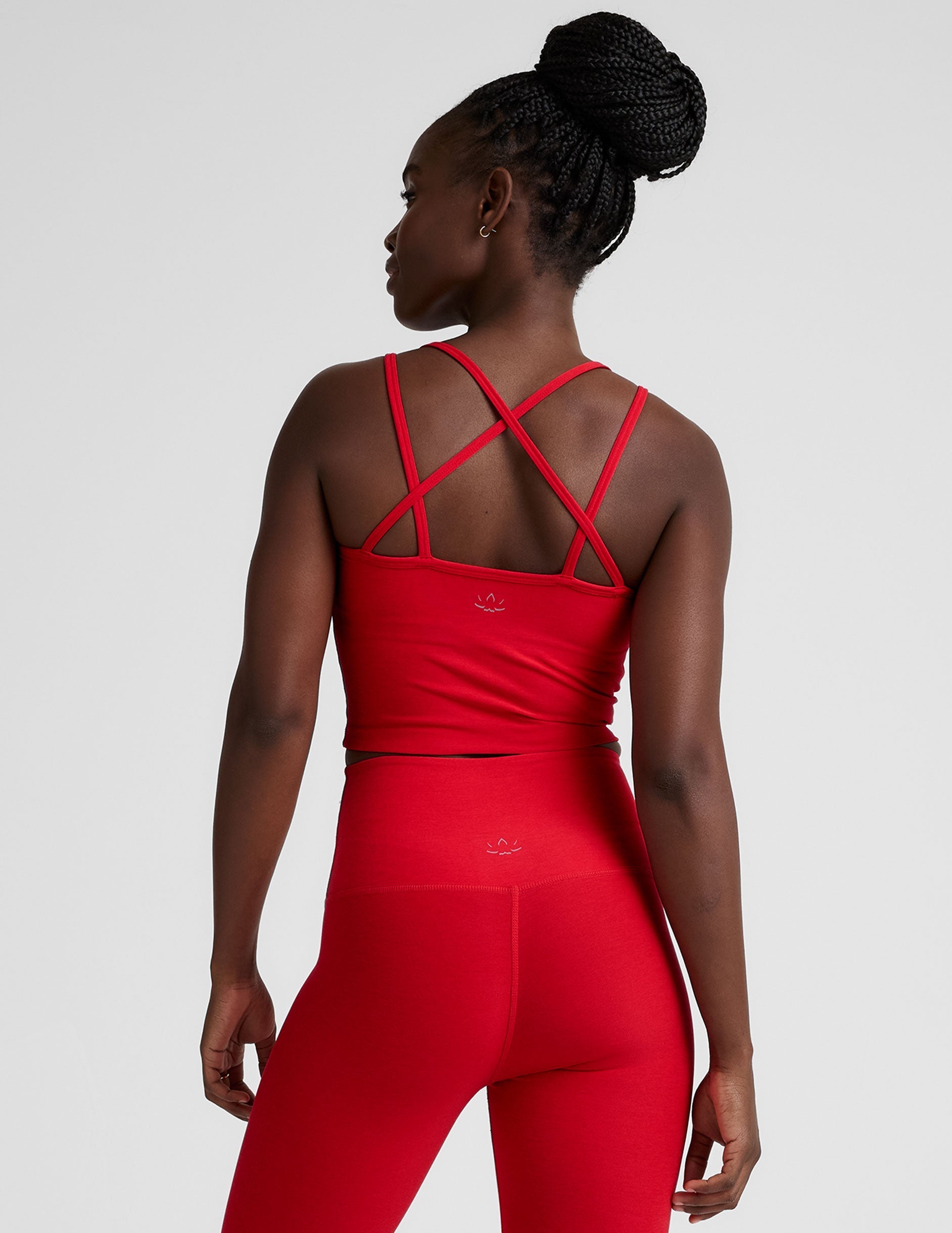 Beyond Yoga Spacedye V-Neck Cropped Tank Top with Crossover Back Straps