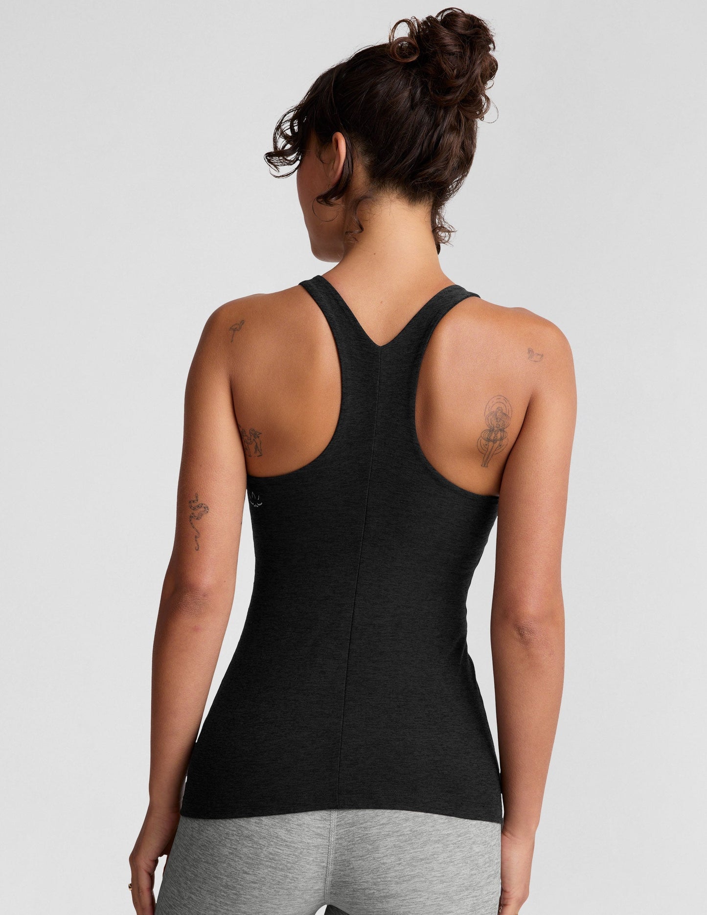 Spacedye Long Length High-Neck Racerback Tank Top with Built-In Bra
