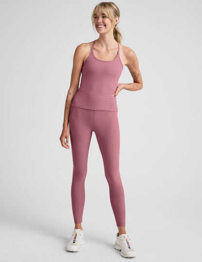 Buttery-Soft Spacedye Slim Racerback Tank: Extended Length, Built-in Bra Comfort