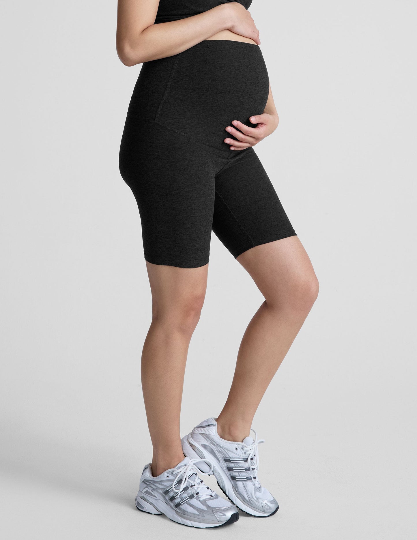Ultra-Soft Spacedye Maternity Biker Shorts for Pregnancy Support & Comfort