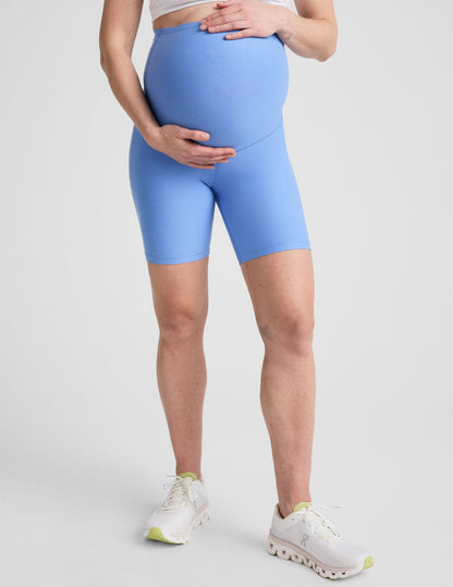Ultra-Soft Spacedye Maternity Biker Shorts: High-Waist Comfort for Pregnancy & Beyond
