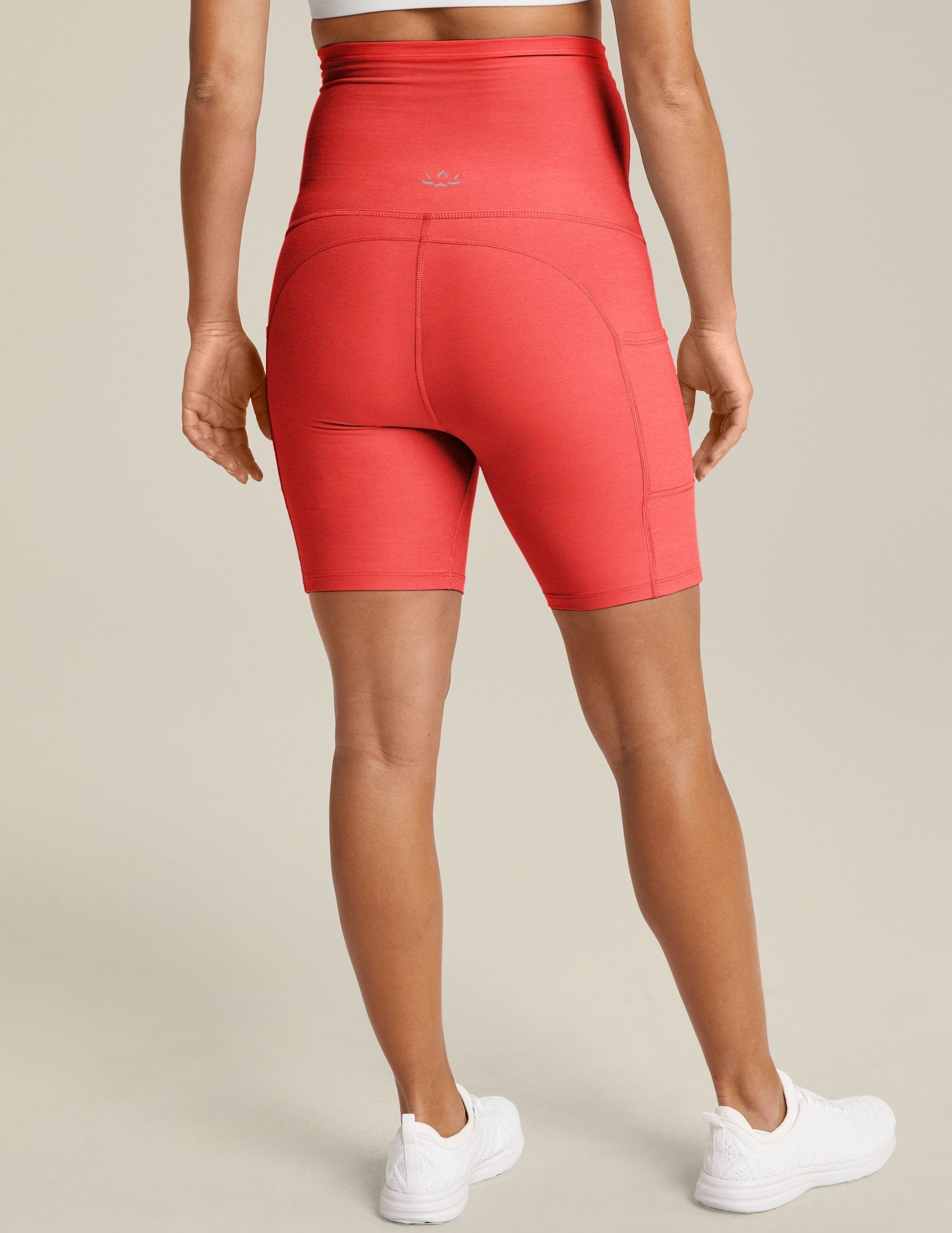 Ultra-Soft Spacedye Maternity Biker Shorts with Pockets for Active Moms