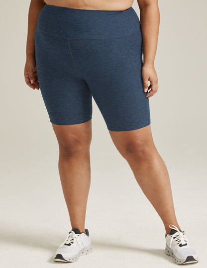 Nocturnal Navy Spacedye 7-Inch Inseam Biker Shorts with Side Pockets