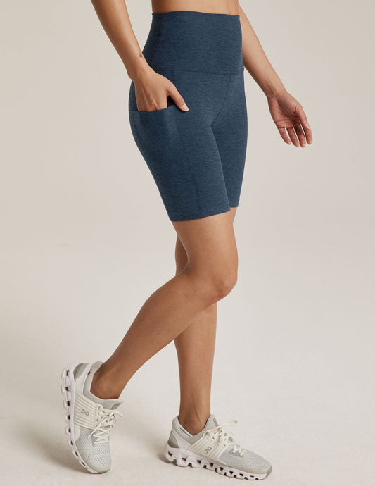 Nocturnal Navy Spacedye 7-Inch Inseam Biker Shorts with Side Pockets