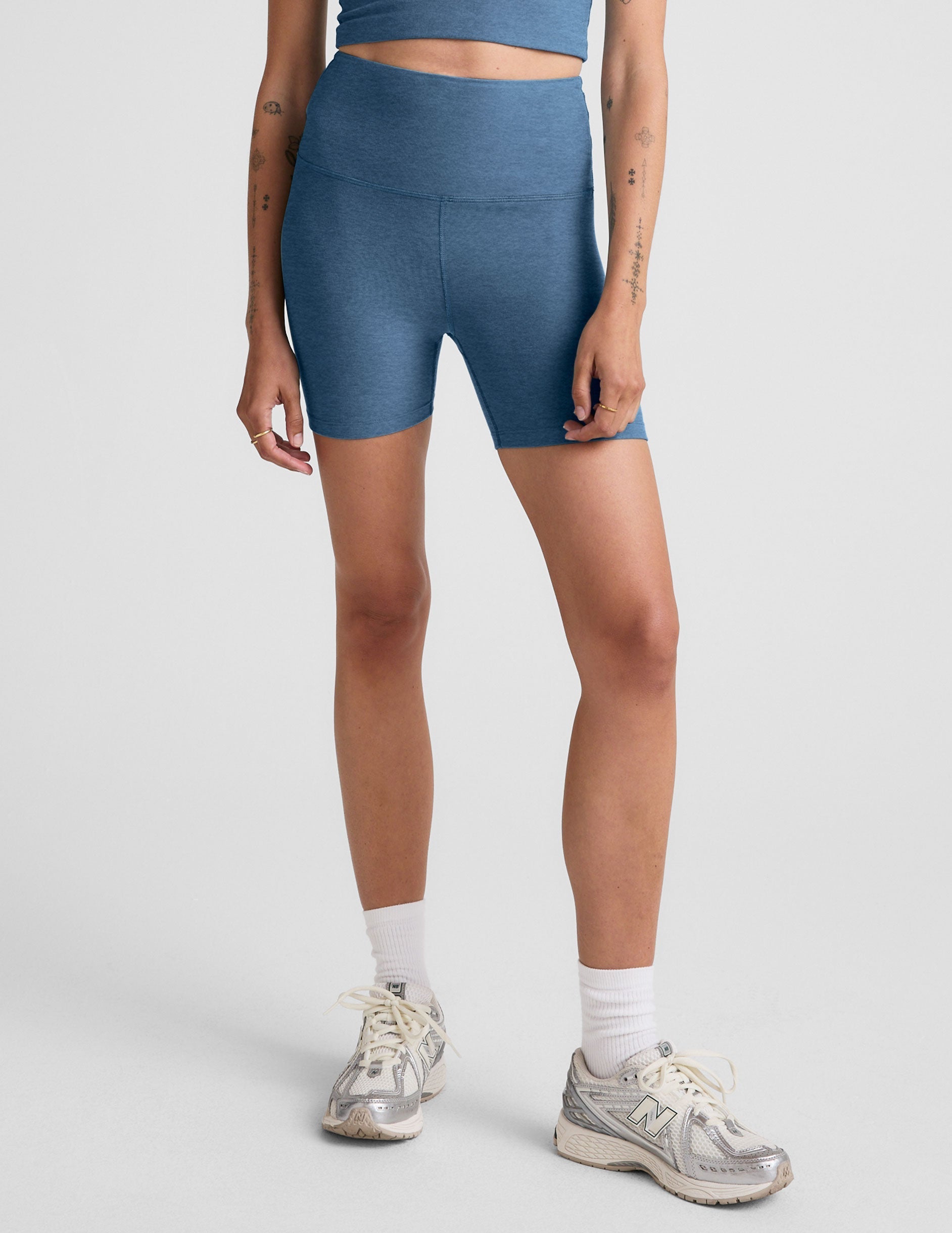 Spacedye Keep Pace 5-Inch High-Waisted Biker Shorts: Soft Yoga Activewear for Comfort