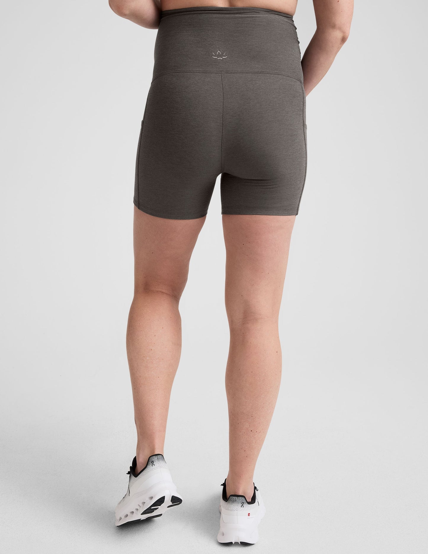 Spacedye Keep Pace 5-Inch Maternity Biker Shorts with Pockets for Moms