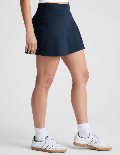 Flattering Spacedye Crossover Skirt: Active Mini with Hidden Shorts & Pocket