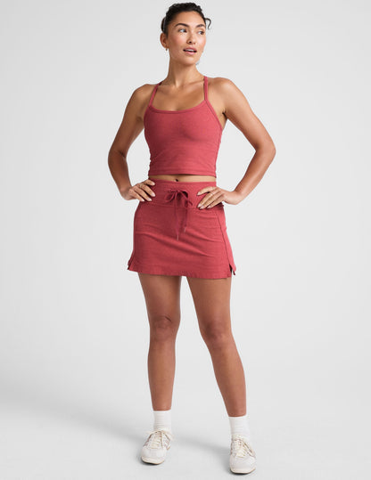 High-Waisted Spacedye Go Pocket Mini Skirt with Drawstring and Shorts