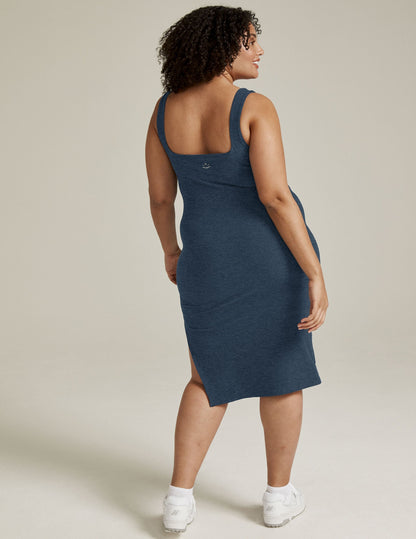 Luxurious Spacedye Icon Midi Dress: Effortless Style, Ultimate Comfort, Nocturnal Navy