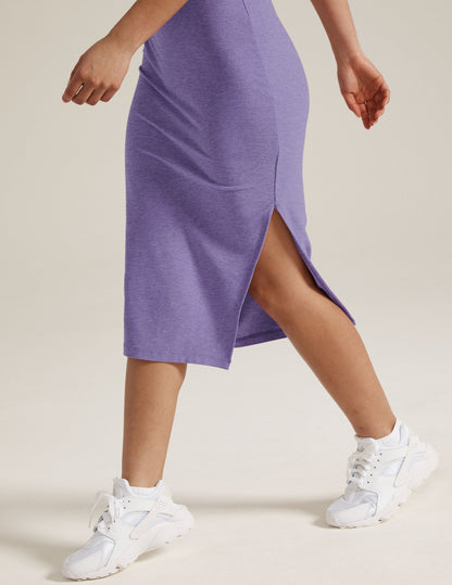 Beyond Yoga Spacedye Midi Dress: Square Neck, Bodycon, Side Slit