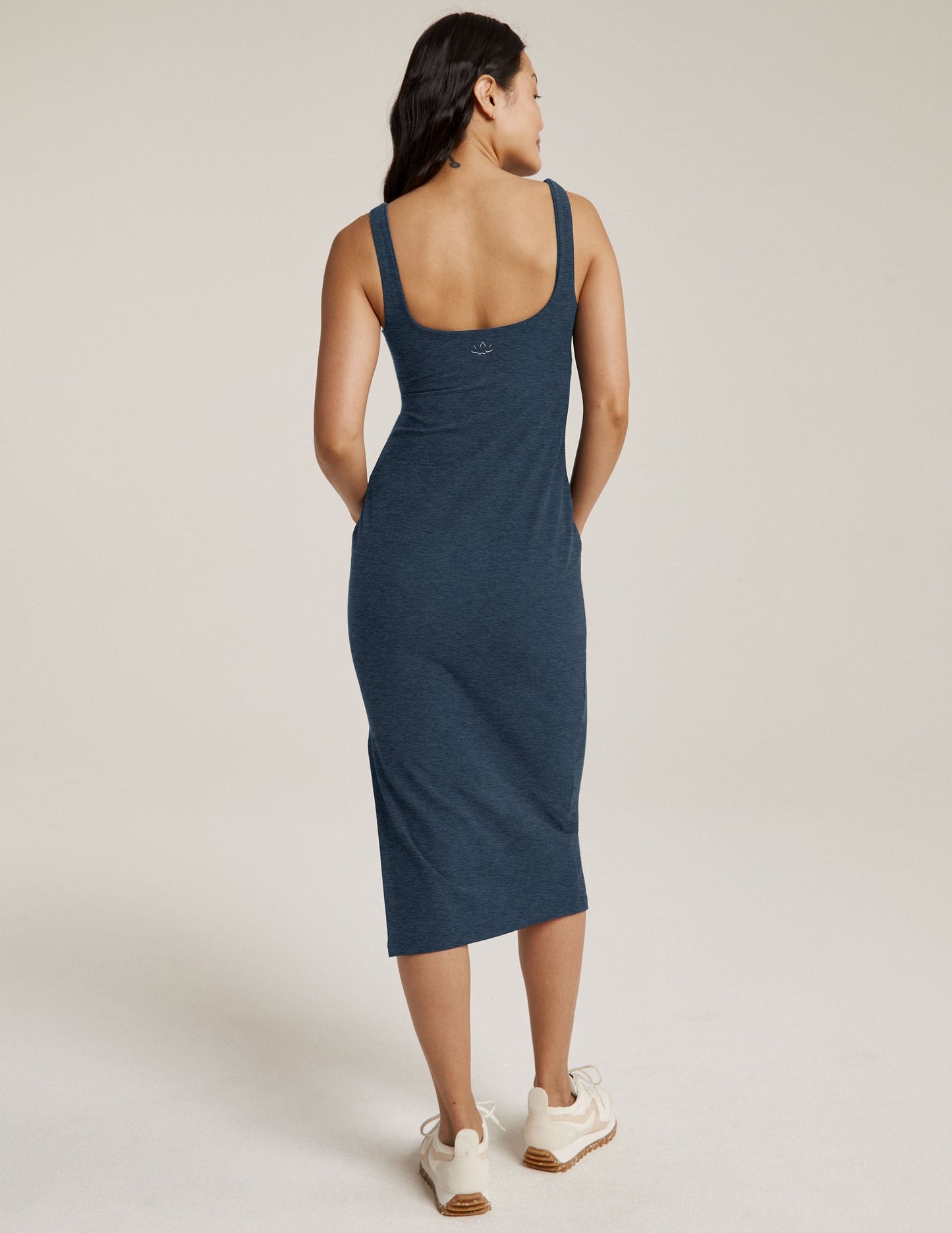 Luxurious Spacedye Icon Midi Dress: Effortless Style, Ultimate Comfort, Nocturnal Navy
