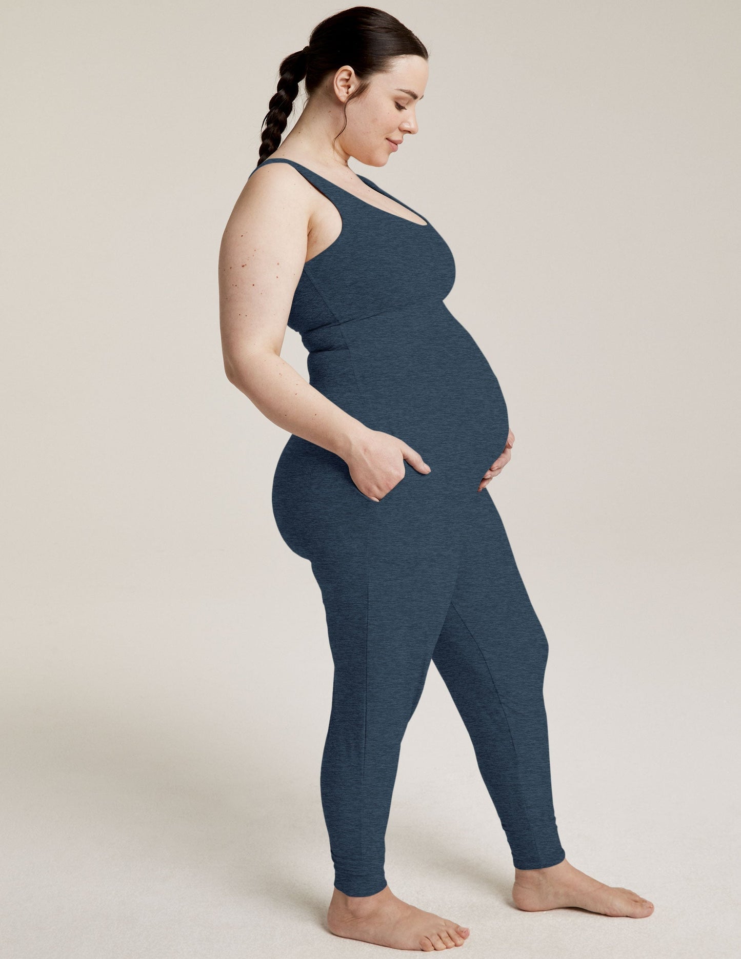 Soft Spacedye Maternity Jumpsuit: Comfortable, Stylish, Supportive for Expecting Moms