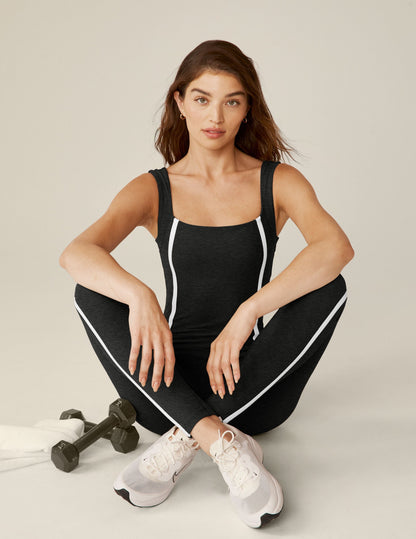 Beyond Yoga Spacedye Midi Jumpsuit: Chic Comfort, Built-in Bra, Activewear Style
