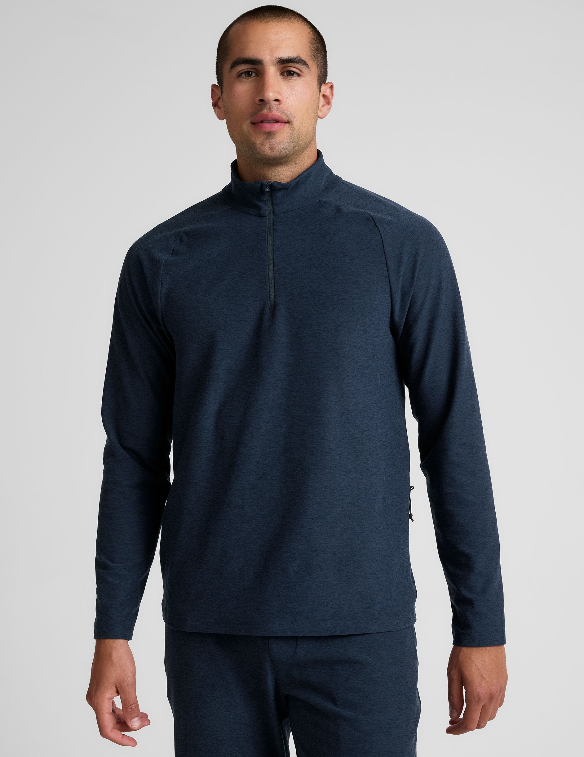 Ultra-Soft Spacedye Men's Quarter Zip Pullover: Moisture-Wicking, Slim Fit, Secure Pocket