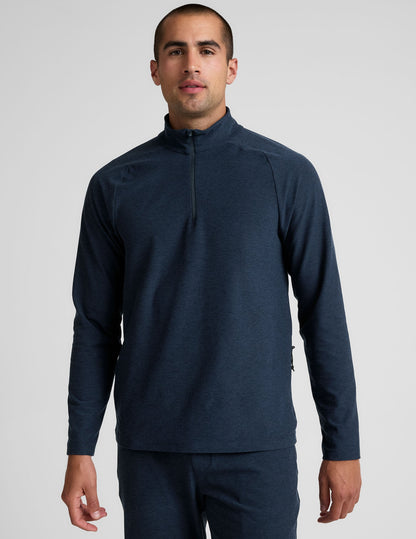 Ultra-Soft Spacedye Men's Quarter Zip Pullover: Moisture-Wicking, Slim Fit, Secure Pocket