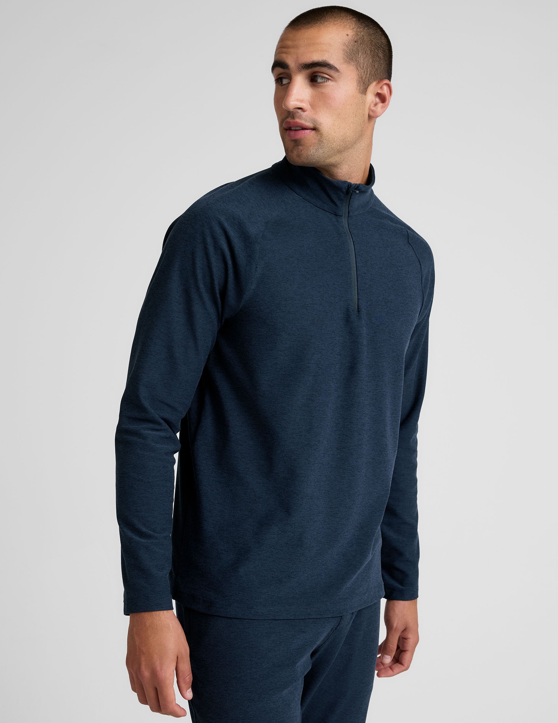 Ultra-Soft Spacedye Men's Quarter Zip Pullover: Moisture-Wicking, Slim Fit, Secure Pocket