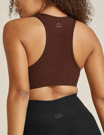 Spacedye V-Neck Racerback Sports Bra: Removable Padding, Medium Support, Comfort