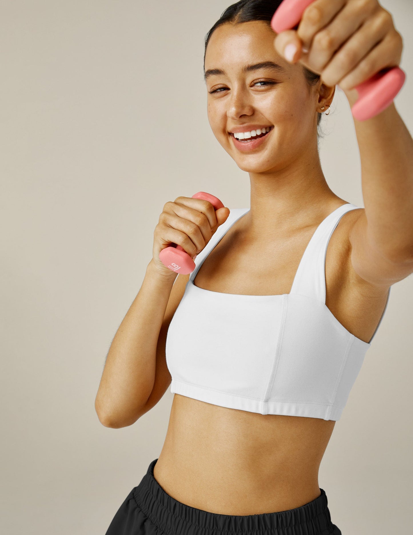 Ultra-Soft Spacedye Squared Bra: Medium Support, Square Neck Activewear Top