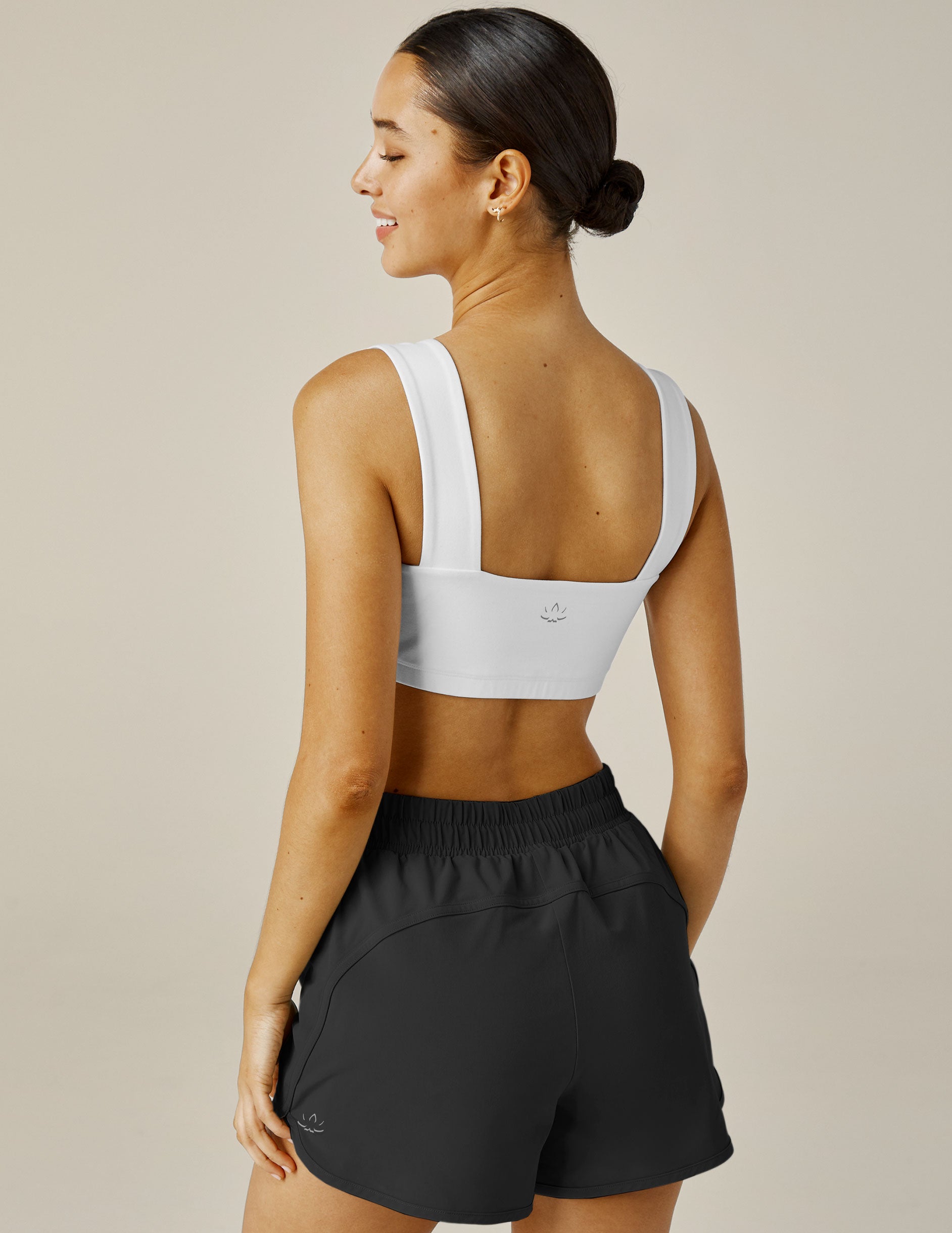 Ultra-Soft Spacedye Squared Bra: Medium Support, Square Neck Activewear Top