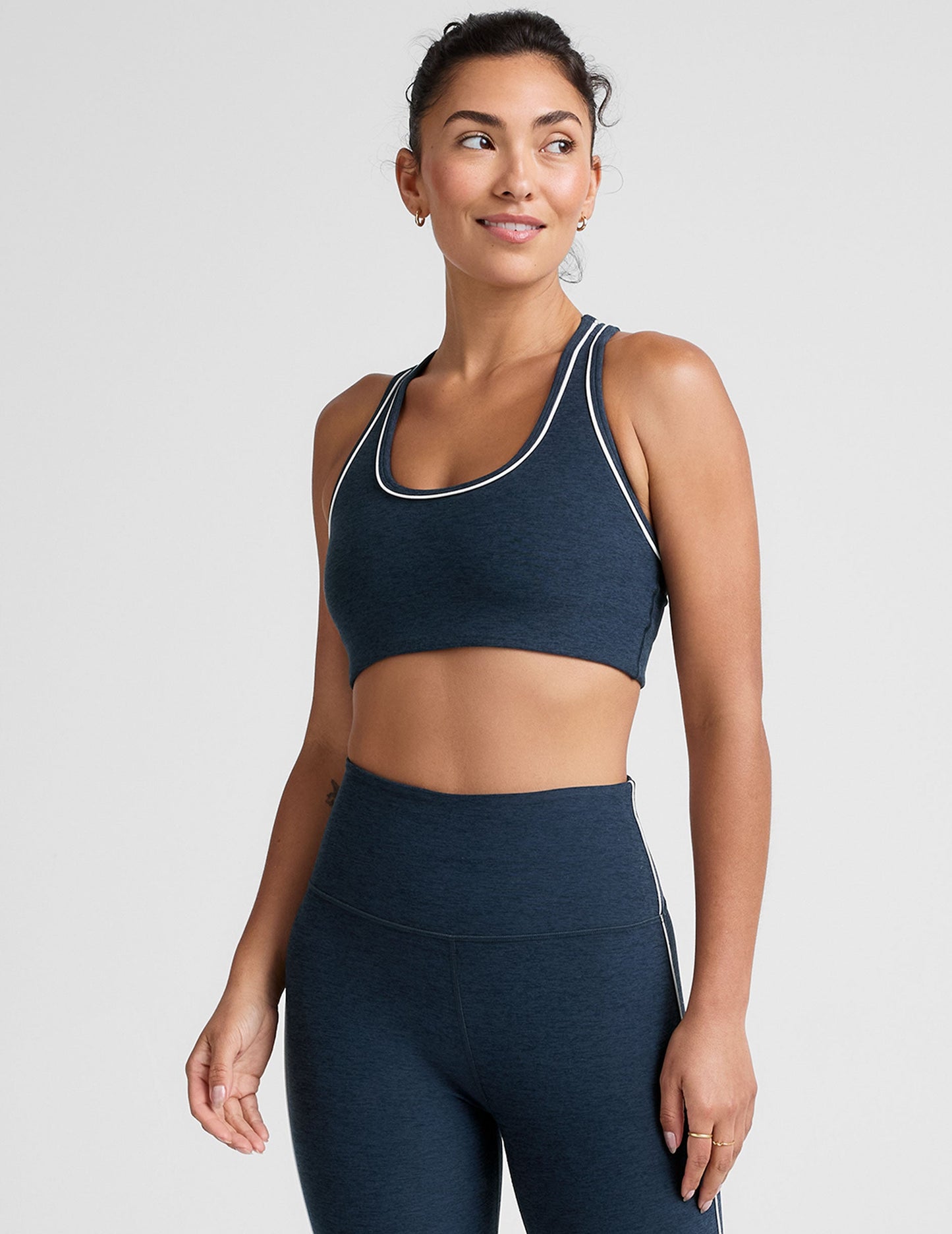 Beyond Yoga Spacedye Ready Bra: Scoop Neck Racerback with Contrast Trim