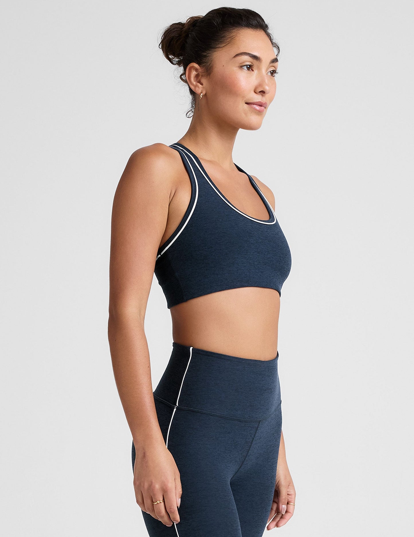 Beyond Yoga Spacedye Ready Bra: Scoop Neck Racerback with Contrast Trim