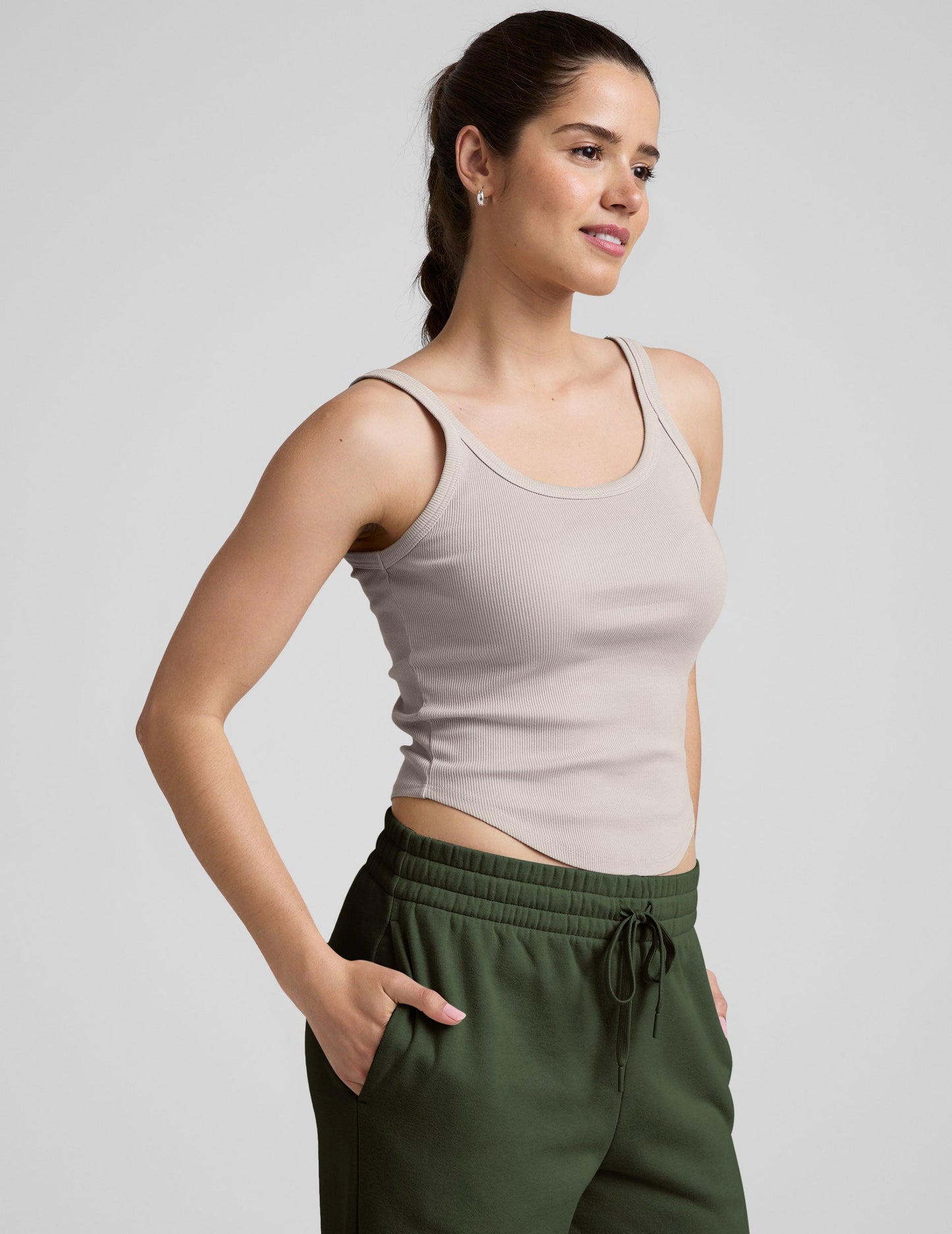 Beyond Yoga Ribbed Classic Scoop Neck Tank Top, Built-in Bra Comfort